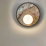 Бра круглое с каменным диском в металлической раме Sandstone Painting варинант исполнения - 4 | Loft Concept в Воронеже