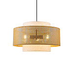 Подвесной светильник с декоративным поясом из плетеного бамбука Biuloggicu варинант исполнения - 1 | Loft Concept в Воронеже