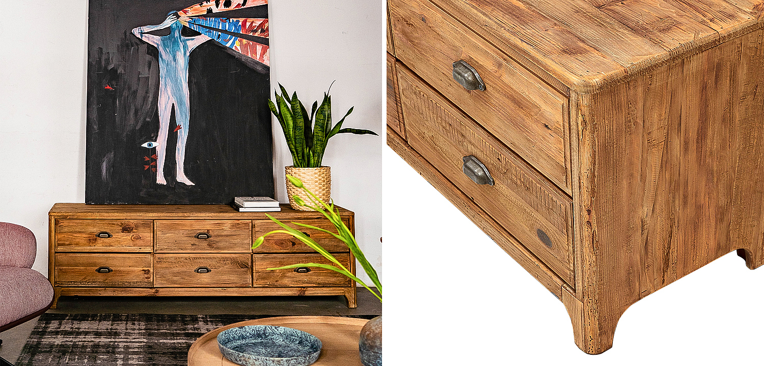 TV-тумба в стиле лофт из массива сосны Pauley Loft TV Stand TV-тумба в стиле лофт из массива сосны Pauley Loft TV Stand - Loft-Concept в Воронеже