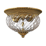 Потолочный светильник цвета латунь с прозрачным рифленым плафоном в форме чаши Hinkley варинант исполнения - 5 | Loft Concept в Воронеже