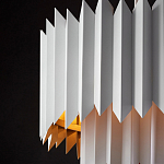 Люстра белая с гофрированным двойным абажуром Corrugated Double Lampshade варинант исполнения - 4 | Loft Concept в Воронеже