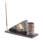 Настольный письменный набор из яшмы с часами Manager Organizer варинант исполнения - 2 | Loft Concept в Воронеже