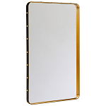 Зеркало прямоугольное в металлической раме с кожаной отделкой Loft in Reflection варинант исполнения - 1 | Loft Concept в Воронеже