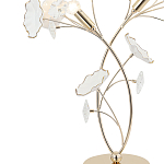 Настольная лампа с изогнутыми золотыми ветвями и белыми лепестками Wintery flovers варинант исполнения - 1 | Loft Concept в Воронеже