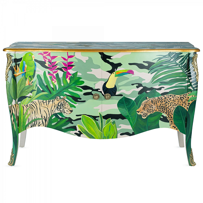 Комод L.XV DRESSER Flowers Jungle Серебряный Зеленый в Воронеже | Loft Concept 