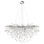 Люстра подвесная с прозрачными стеклянными подвесками в форме капель Диаметр 100 см Droplet Chandelier варинант исполнения - 12 | Loft Concept в Воронеже