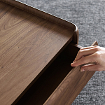 Прикроватный деревянный столик с 2-мя ящиками Moon Walnut Furniture варинант исполнения - 9 | Loft Concept в Воронеже