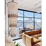 Люстра круглая трехъярусная из бахромы Milk Gradient Braided Fringe варинант исполнения - 3 | Loft Concept в Воронеже