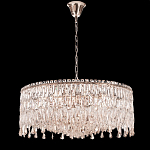 Люстра круглая с хрустальными подвесками на серебряном каркасе Roul Crystal Light варинант исполнения - 7 | Loft Concept в Воронеже