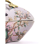 Шкатулка фиолетового цвета с рисунком бабочек и крышкой с фигуркой птицы на ветке Eden Garden варинант исполнения - 5 | Loft Concept в Воронеже