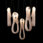 Подвесной светильник белого цвета с 6-ю изогнутыми плафонами Flow Loop варинант исполнения - 7 | Loft Concept в Воронеже