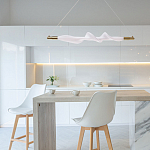 Люстра горизонтальная с волнистым белым плафоном Golden Swirl варинант исполнения - 11 | Loft Concept в Воронеже