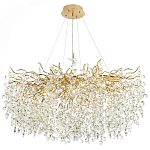 Люстра с хрустальными подвесками на металлических ветках Fairytree Light Gold Chandelier 18 варинант исполнения - 3 | Loft Concept в Воронеже