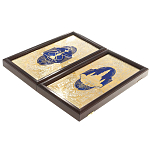 Нарды настольные из натурального камня лазурит и долерит Backgammon from Stone варинант исполнения - 14 | Loft Concept в Воронеже