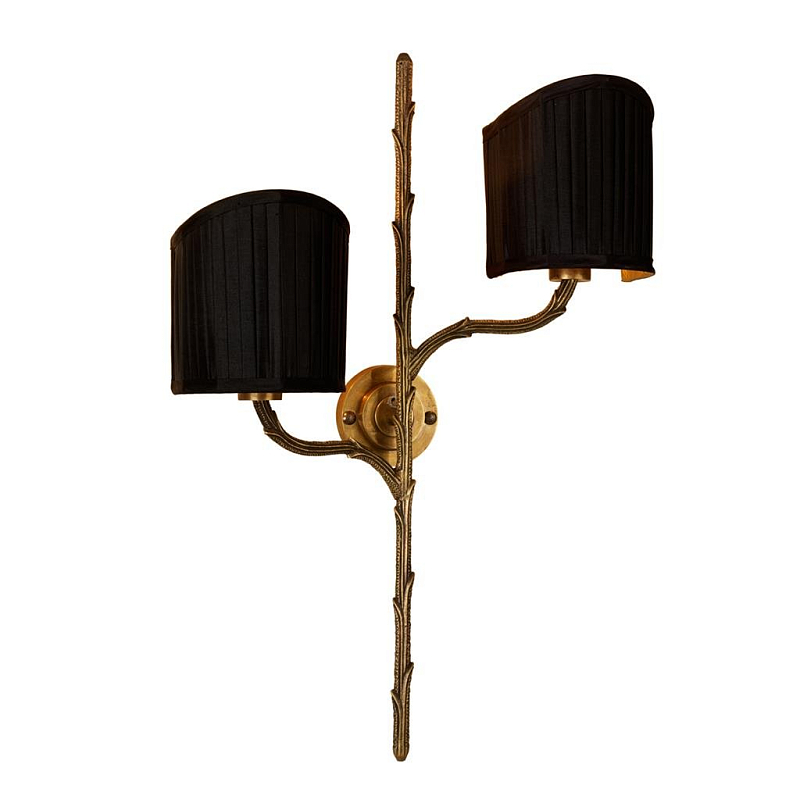 Бра Eichholtz Wall Lamp Leonard Латунь Античная полированная Черный в Воронеже | Loft Concept 