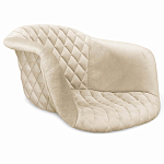 Барный стул со спинкой и подлокотниками на 4-х деревянных ножках Кремовый Велюр Ava Charm варинант исполнения - 2 | Loft Concept в Воронеже