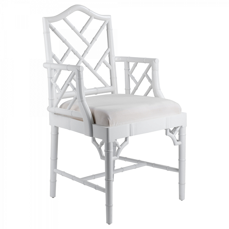 White Chippendale Arm Chair Белый в Воронеже | Loft Concept 