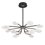 Люстра черного цвета с 12-ю прозрачными плафонами овальной формы Iona chandelier варинант исполнения - 2 | Loft Concept в Воронеже