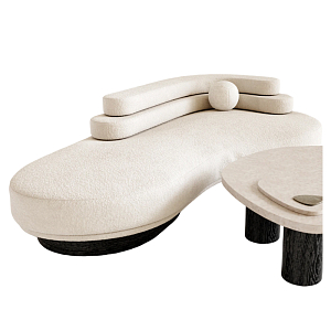 Диван Saint-Trope молочного цвета с обивкой букле 