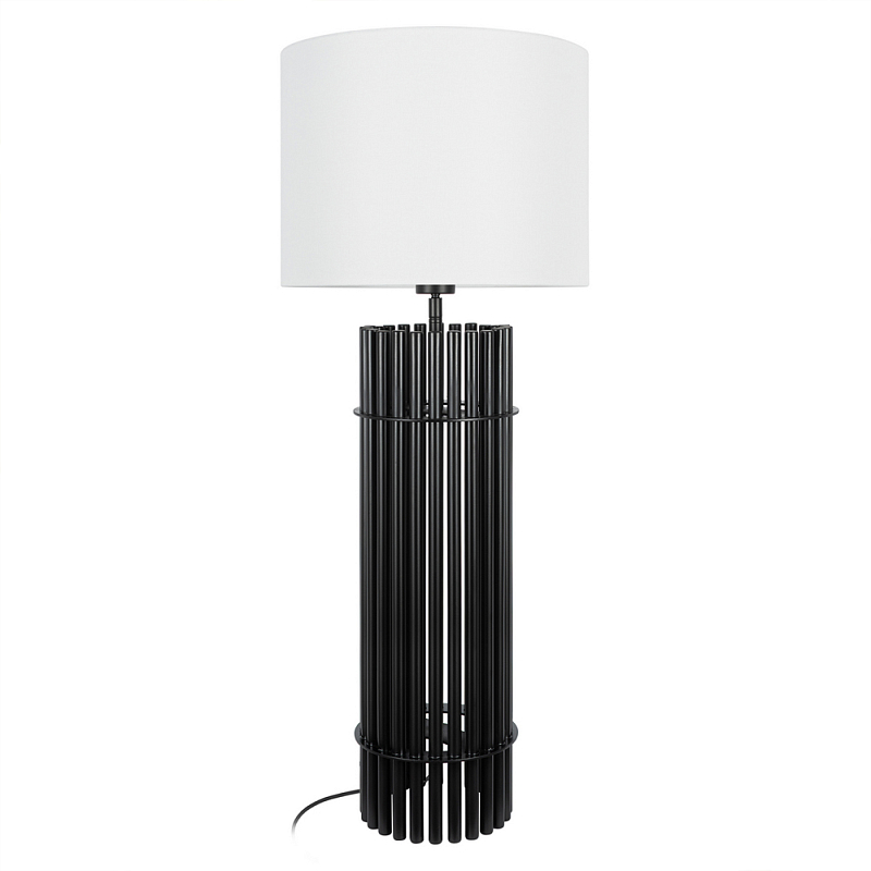 Настольная лампа с металлиеским черным трубчатым основанием Fulgurite Черный Белый в Воронеже | Loft Concept 