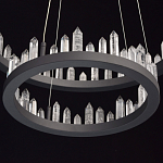 Люстра с двумя кольцами черного цвета с хрустальными элементами QUARTZ CRYSTAL варинант исполнения - 10 | Loft Concept в Воронеже