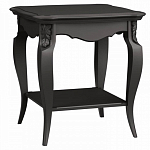 Стол журнальный черный из массива бука с полкой в стиле прованс Black Provence варинант исполнения - 2 | Loft Concept в Воронеже