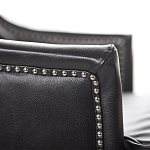 Кресло из натуральной кожи на 4-х деревянных ножках из массива бука Daniel Leather Armchair black варинант исполнения - 4 | Loft Concept в Воронеже