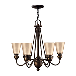 Люстра бронзового цвета с конусными плафонами из бежевого стекла Hinkley варинант исполнения - 2 | Loft Concept в Воронеже