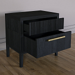 Прикроватная Тумбочка Primo с двумя ящиками Черный дуб варинант исполнения - 6 | Loft Concept в Воронеже