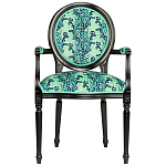 Стул из натурального бука с подлокотниками Ikat Pattern бирюзовый варинант исполнения - 1 | Loft Concept в Воронеже