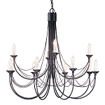 Люстра черного цвета ручной работы с канделябрами и переплетенной проволочной драпировкой Elstead Lighting варинант исполнения - 1 | Loft Concept в Воронеже