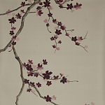 Обои ручная роспись Cherry Tree Special Colourway on Icefield dyed silk варинант исполнения - 2 | Loft Concept в Воронеже