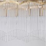 Люстра прямоугольная на цепях с прозрачными трубками и волнистым краем Nembus варинант исполнения - 5 | Loft Concept в Воронеже