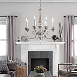 Люстра серебряного цвета с состаренным эффектом и декоративным подвесным шаром Kichler варинант исполнения - 3 | Loft Concept в Воронеже