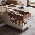 Журнальный столик передвижной с подъемной столешницей Table Trolley варинант исполнения - 6 | Loft Concept в Воронеже