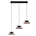 Люстра подвесная с тремя матовыми черными плафонами Obsidian Touch варинант исполнения - 2 | Loft Concept в Воронеже