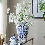 Ваза с крышкой и синим цветочным узором Blue & White Ornament  варинант исполнения - 7 | Loft Concept в Воронеже