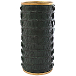 Ваза с декором из эко-кожи Leather Vase Green варинант исполнения - 1 | Loft Concept в Воронеже