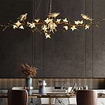 Люстра в виде золотой ветки с цветами и птичками Marvelous Garden варинант исполнения - 4 | Loft Concept в Воронеже