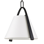 Подвесной светильник в форме конуса с белым тканевым абажуром и чёрным каркасом Stylish Solution варинант исполнения - 3 | Loft Concept в Воронеже