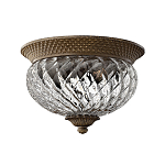 Потолочный светильник с чашеобразным плафоном из толстого волнообразного стекла и широким узорчатым основанием Hinkley варинант исполнения - 9 | Loft Concept в Воронеже