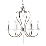 Люстра цвета никель с 6-ю лампами и стеклянными подвесками Elstead Lighting варинант исполнения - 1 | Loft Concept в Воронеже