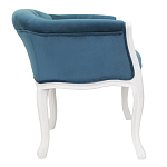 Кресло низкое в стиле прованс Louis French Armchair white and blue velour варинант исполнения - 1 | Loft Concept в Воронеже
