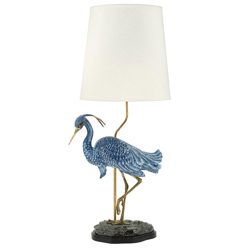 Настольная лампа ABHIKA LAMPTABLE HERON Голубой Золотой в Воронеже | Loft Concept 