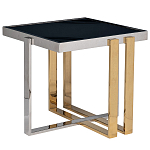 Столик журнальный квадратный с основанием в оттенках хром и золото Harmony Color and Shapes варинант исполнения - 1 | Loft Concept в Воронеже