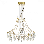 Люстра подвесная из металла с хрустальными прозрачными подвесками Quasar 81 варинант исполнения - 3 | Loft Concept в Воронеже
