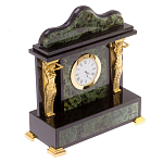 Часы настольные из натурального камня Нефрит с декором в виде Кариатиды Caryatid Stone Clock варинант исполнения - 2 | Loft Concept в Воронеже