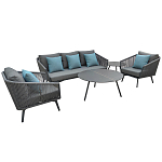 Диван трехместный уличный серый Gray Fiber варинант исполнения - 4 | Loft Concept в Воронеже