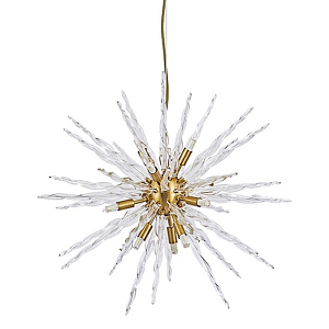 Люстра подвесная с прозрачными стеклянными элементами и металлическим основанием Crystal Starburst Chandelier