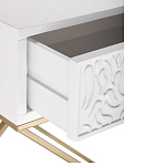 Приставной столик с выдвижным ящиком  White Table Carved Pattern варинант исполнения - 3 | Loft Concept в Воронеже